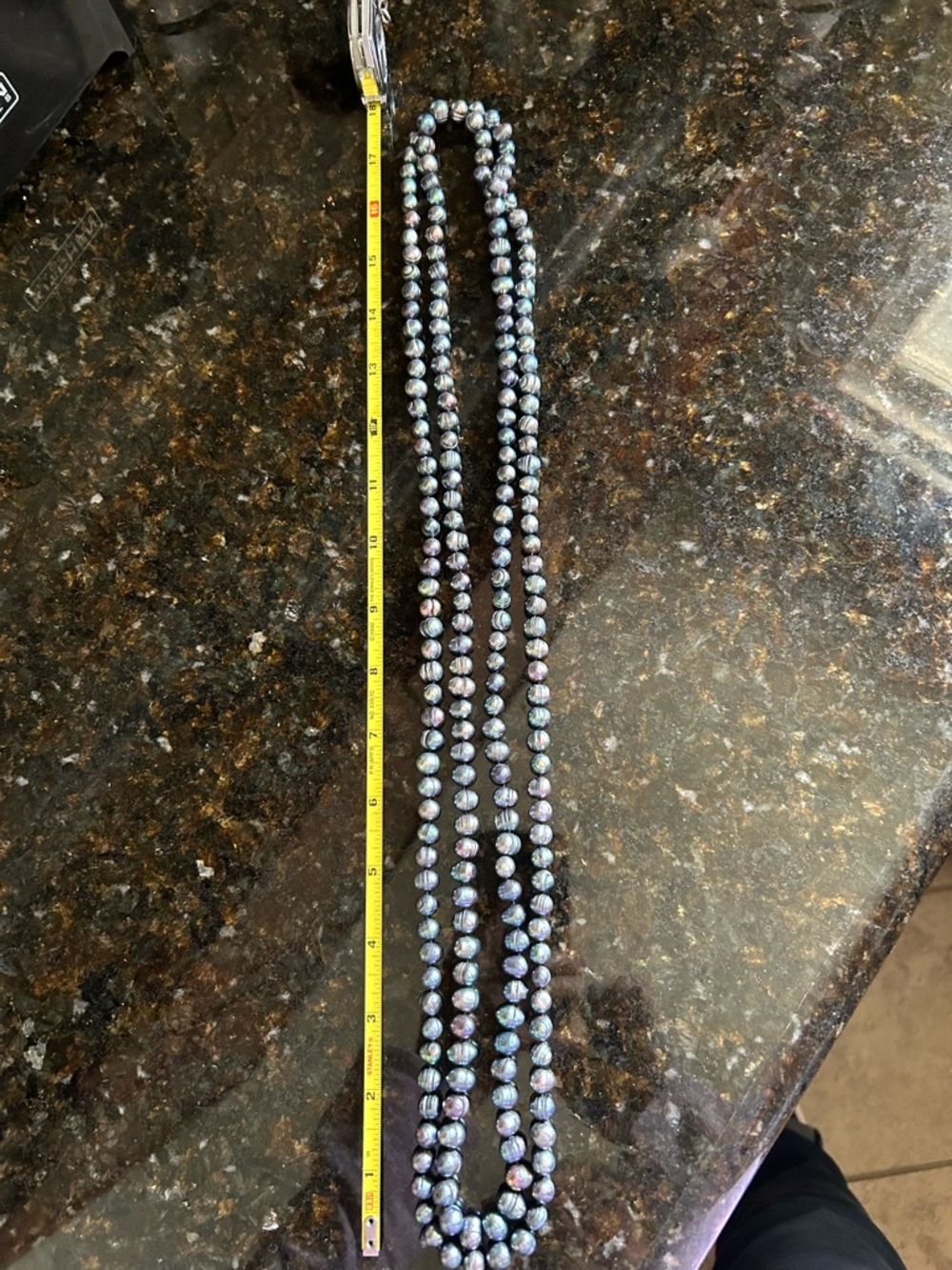 Iridescent Black Pearl Bead Necklace - Women Jewelry